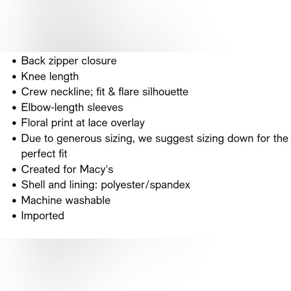 🆕️ Charter Club White Floral Lace Overlay Fit & Flare Dress SIZE: S - Picture 12 of 13